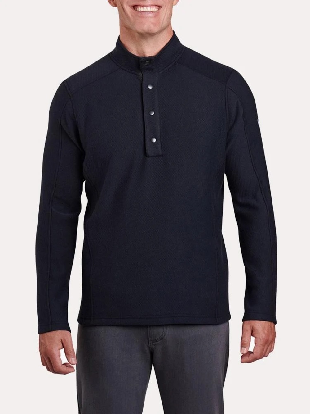 Kuhl Konfrontr Pullover Snap Front Fleece Sweater Navy Blue Mens Size XL